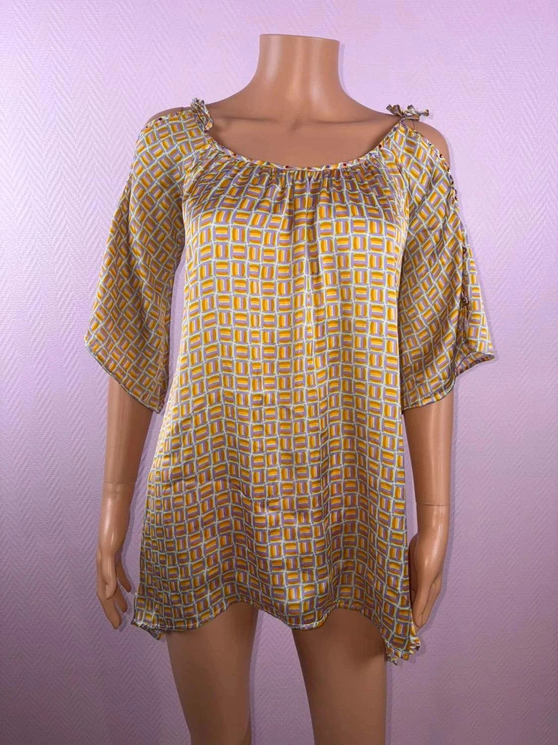 Lichte zomer blouse voor dames maat 36 met steentjes – photo 2